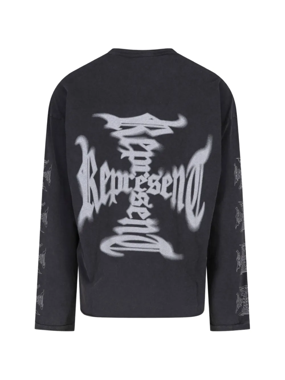 Represent MH logo-print long-sleeve T-shirt Zwart