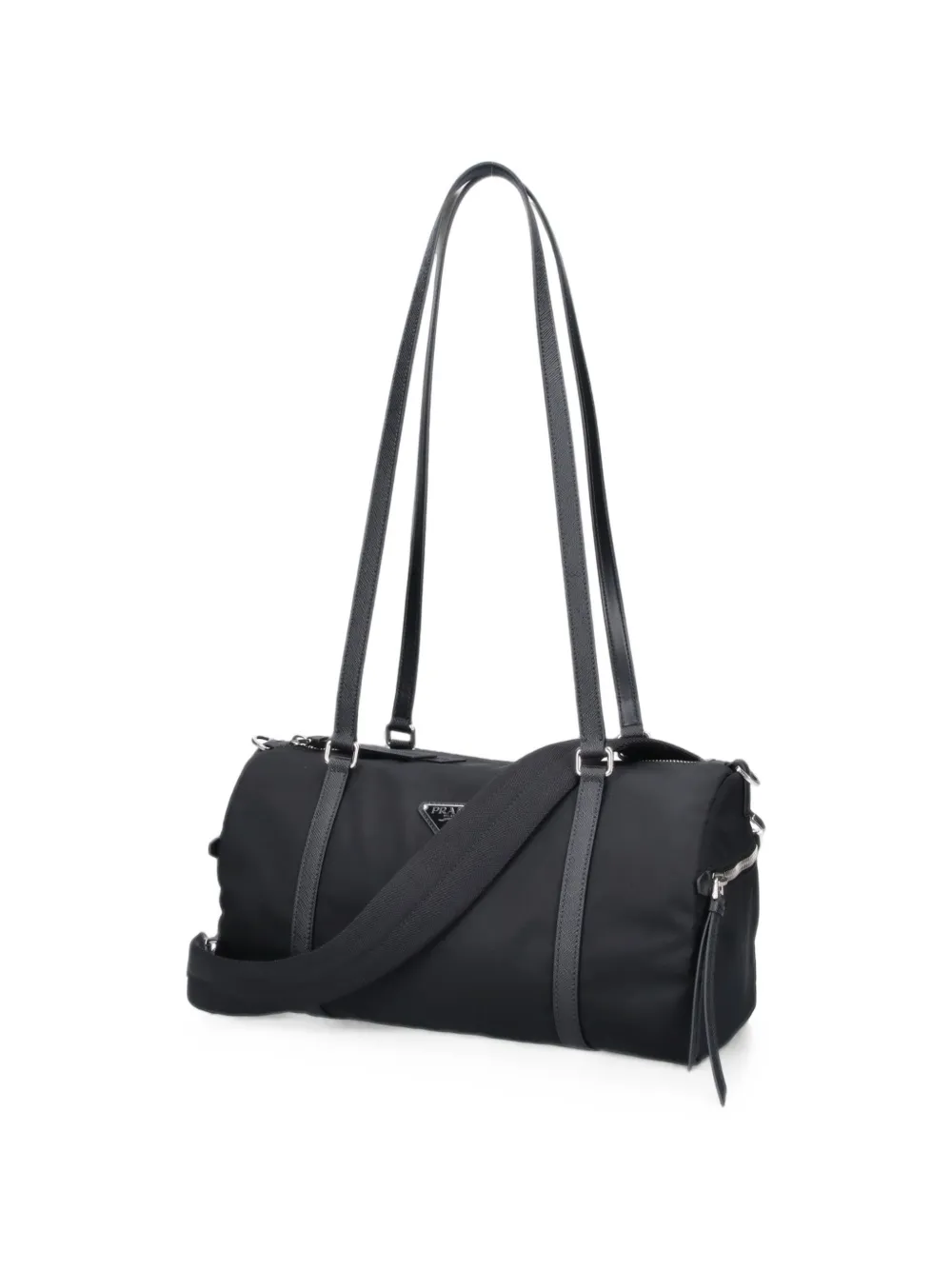 Prada Schoudertas met leren afwerking Zwart
