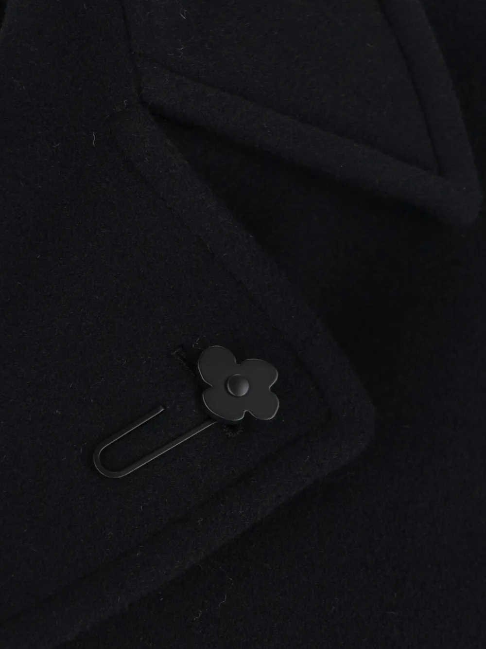 Lardini double-breasted virgin wool coat Zwart