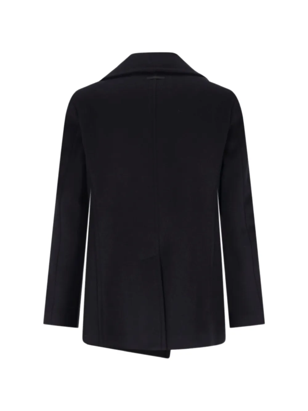 Lardini double-breasted virgin wool coat Zwart