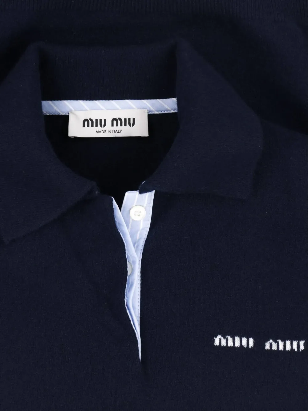 Miu cashmere polo sweater Blauw