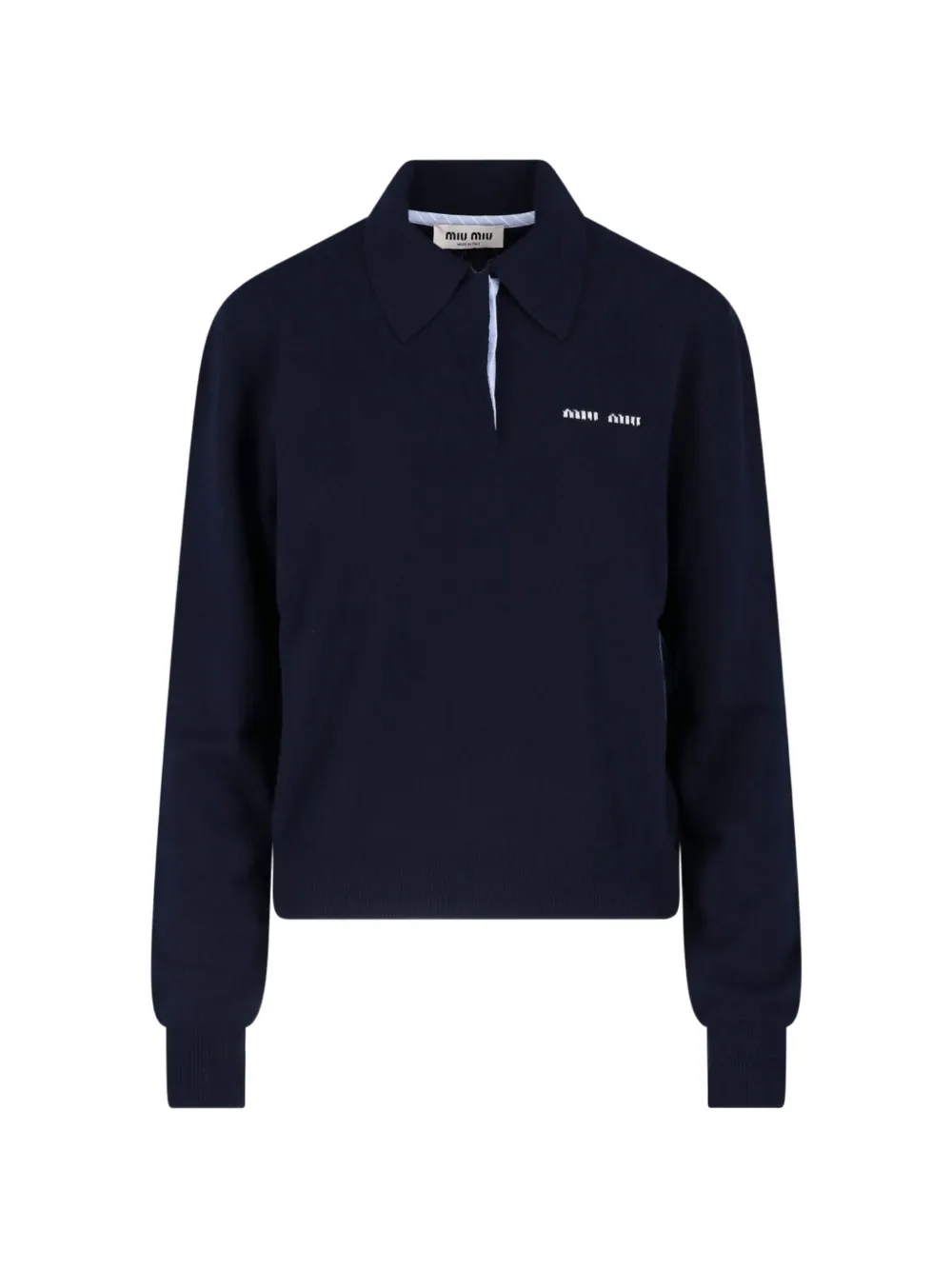 Miu cashmere polo sweater Blauw