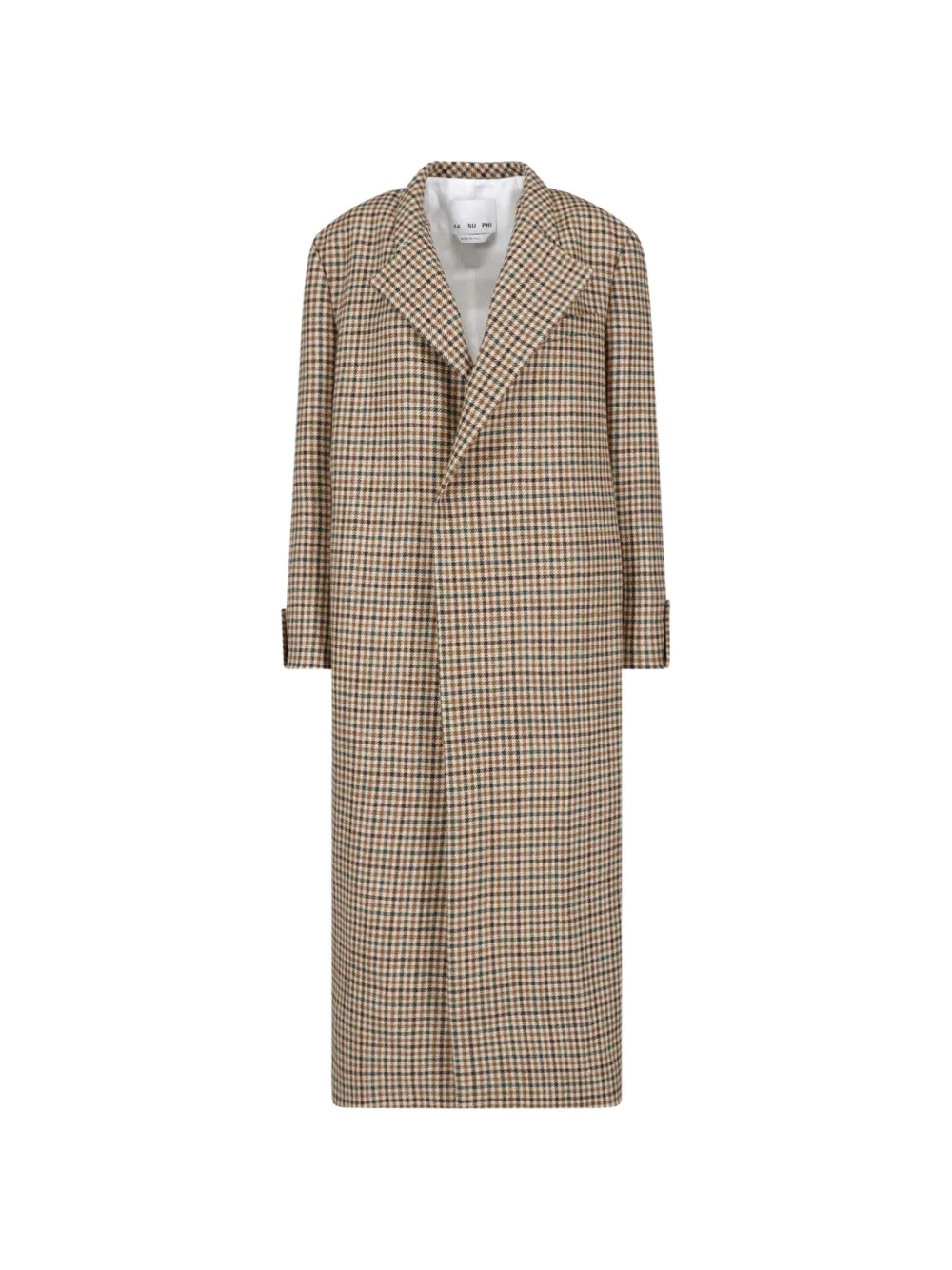 SA SU PHI Lauren checked belted trench coat - Toni neutri