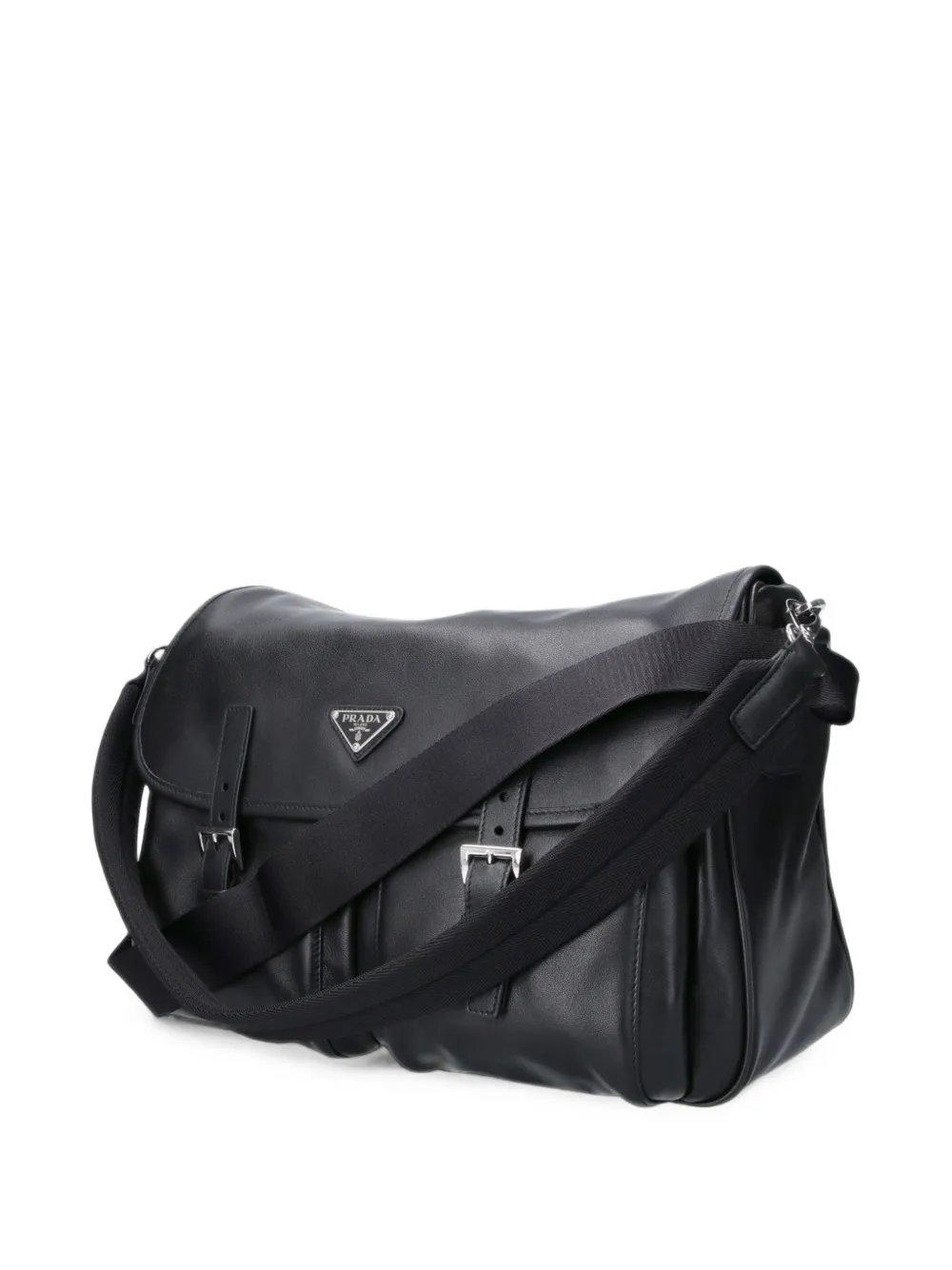 Prada Leren schoudertas Zwart