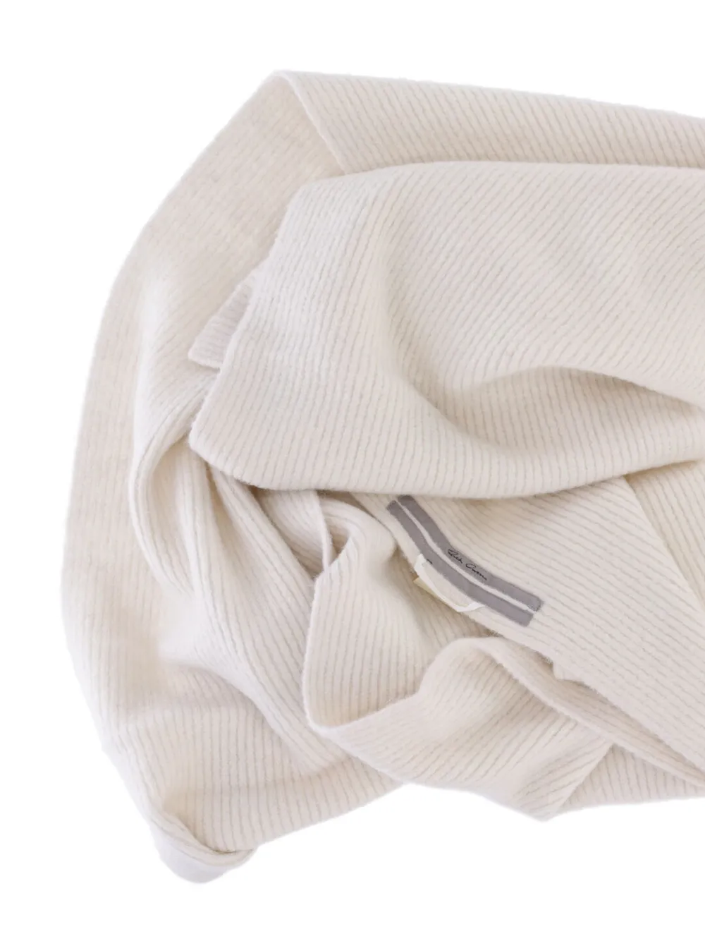 Rick Owens ribbed-knit scarf Beige