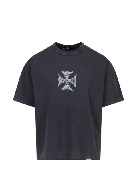 Represent logo-print raw-cut T-shirt
