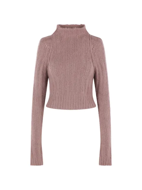 Rick Owens ribbed-knit high-neck cropped sweater