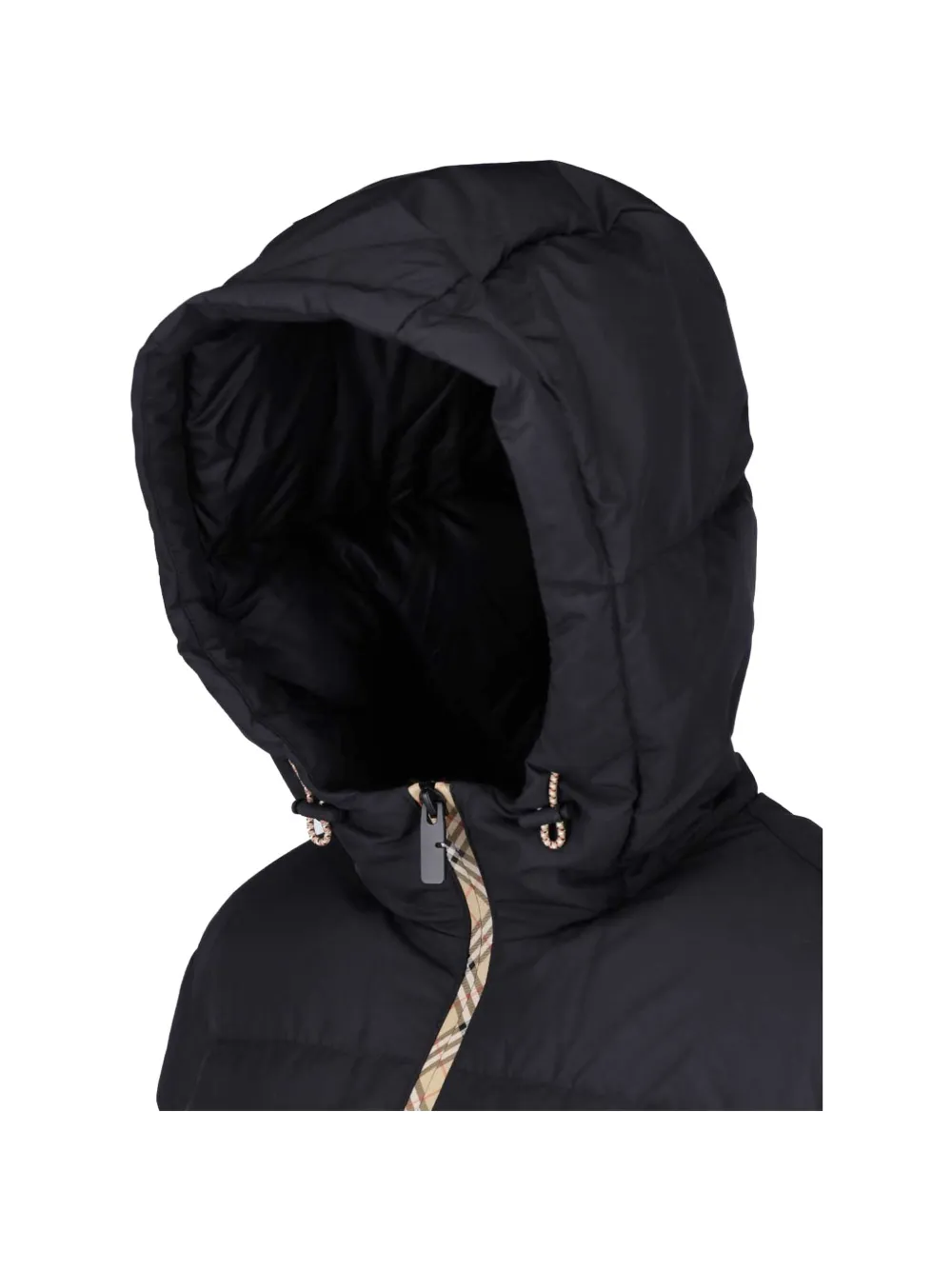 Burberry quilted hooded jacket Zwart