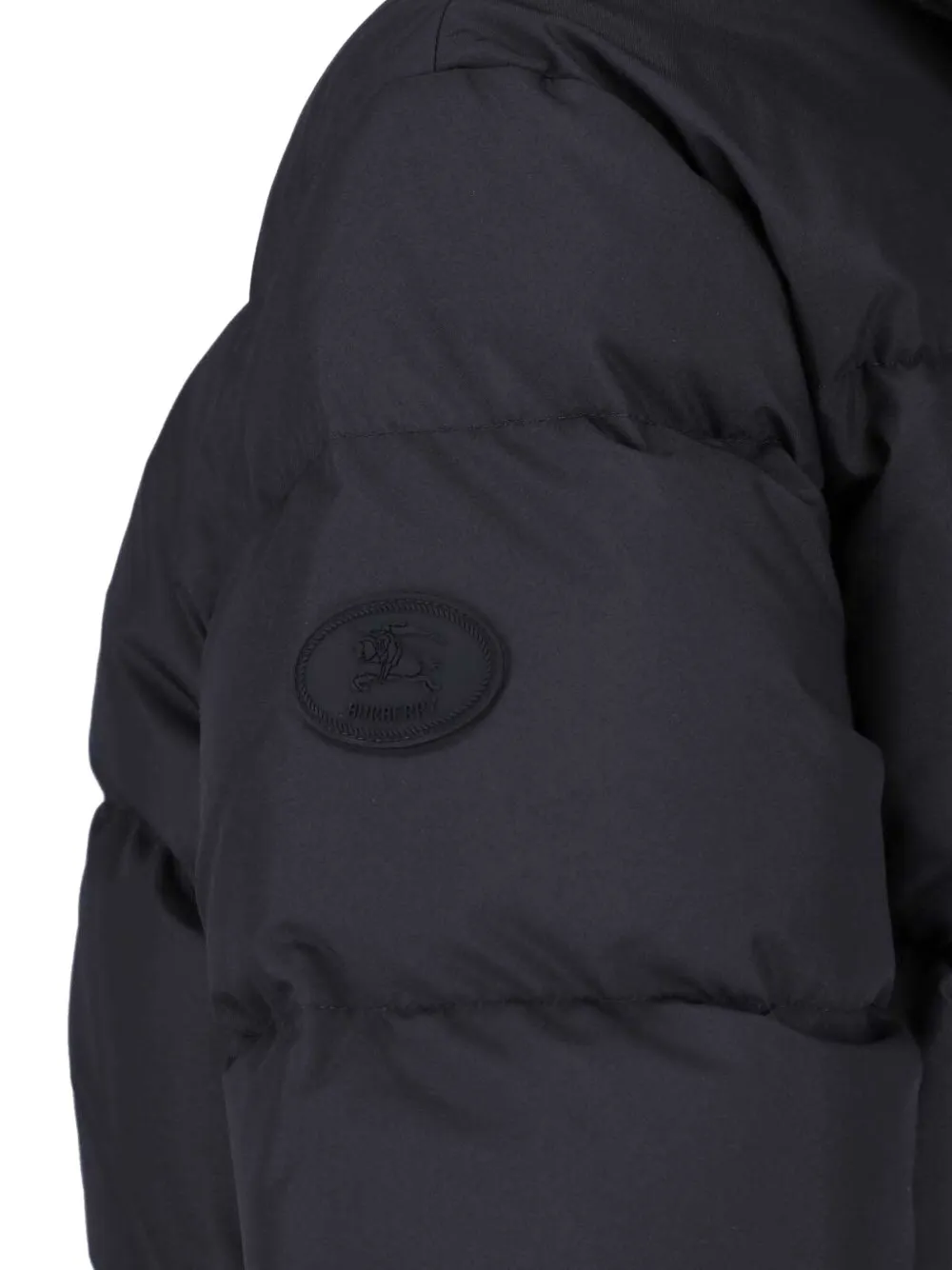 Burberry quilted hooded jacket Zwart