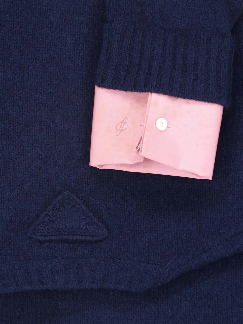 Prada Shetland wollen trui met ronde hals Blauw