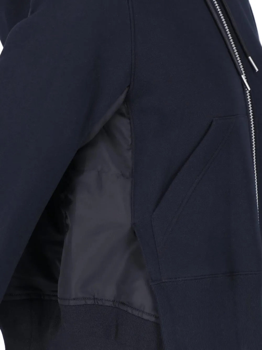 sacai Hoodie met rits Zwart