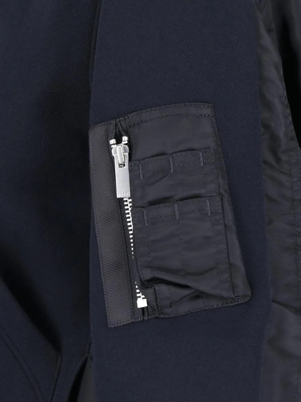 sacai Hoodie met rits Zwart