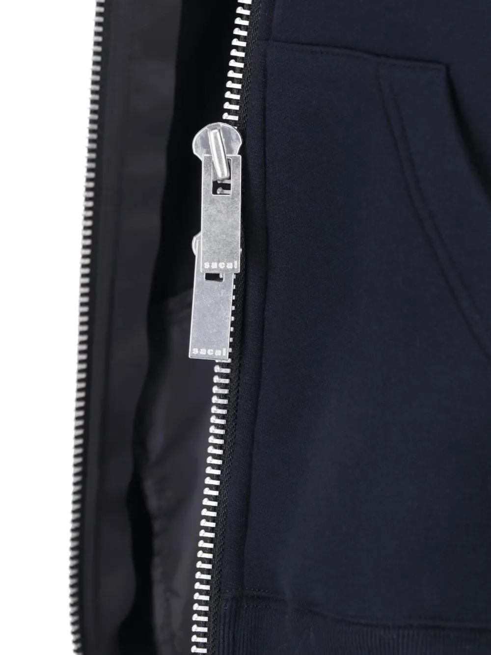 sacai Hoodie met rits Zwart