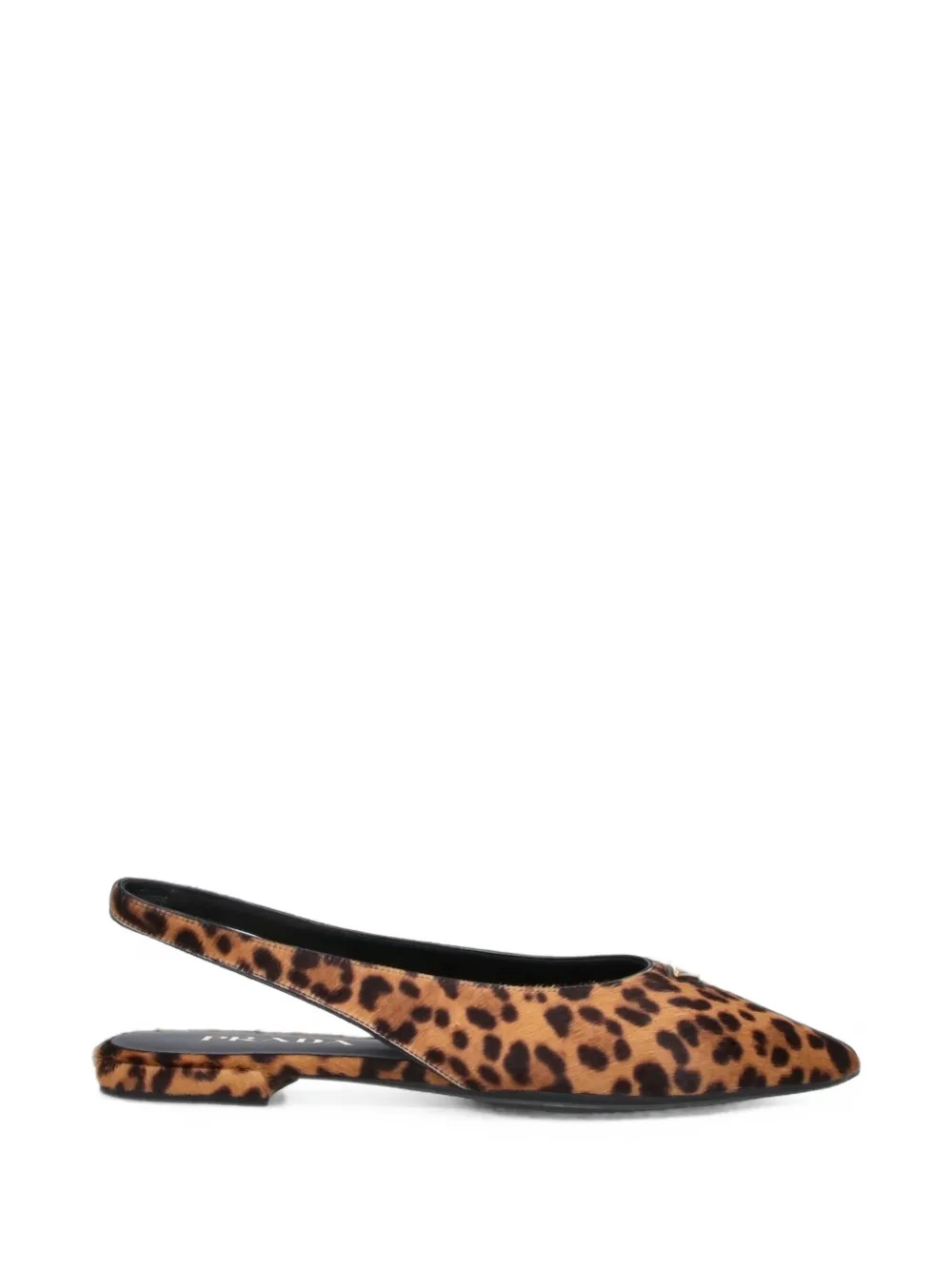 Prada printed leather ballerinas - Marrone