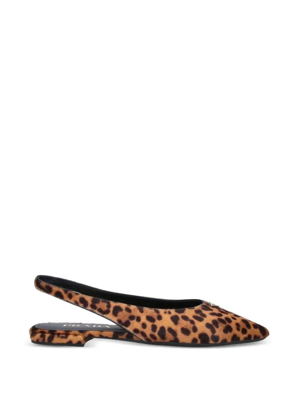 Prada ballerines imprimées en cuir - Marron