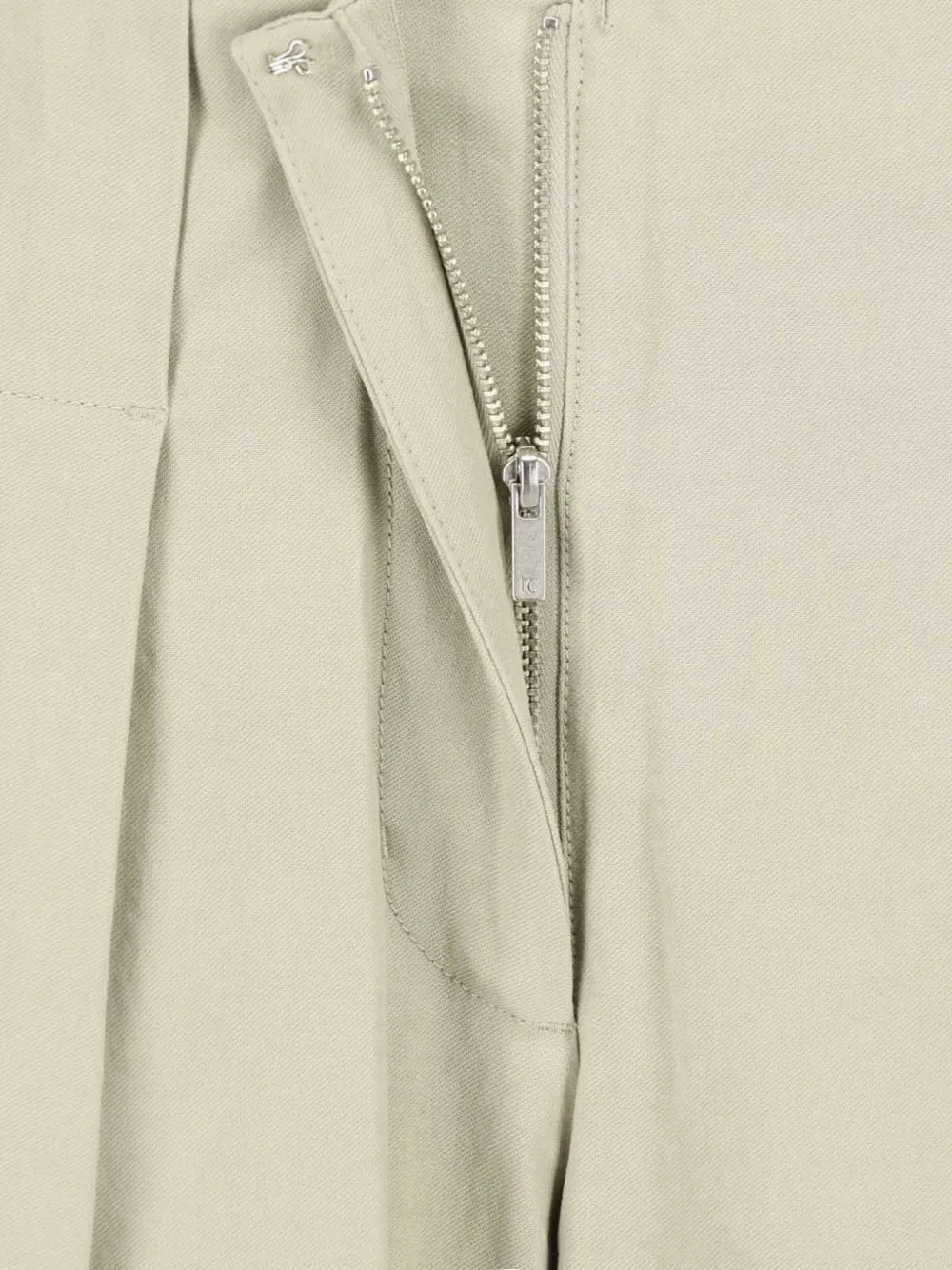 Low Classic Plooibroek met wijde pijpen Beige
