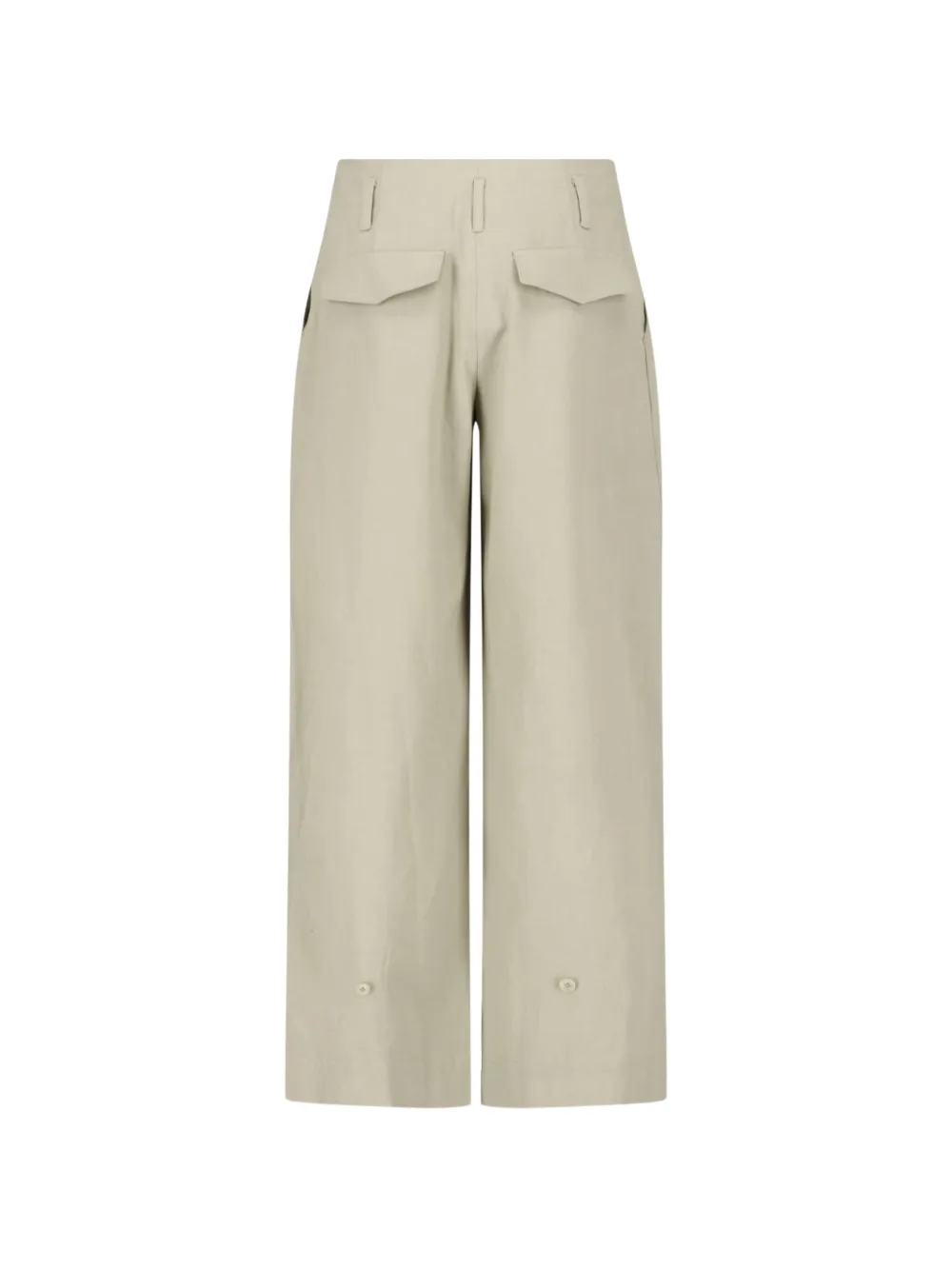 Low Classic Plooibroek met wijde pijpen Beige