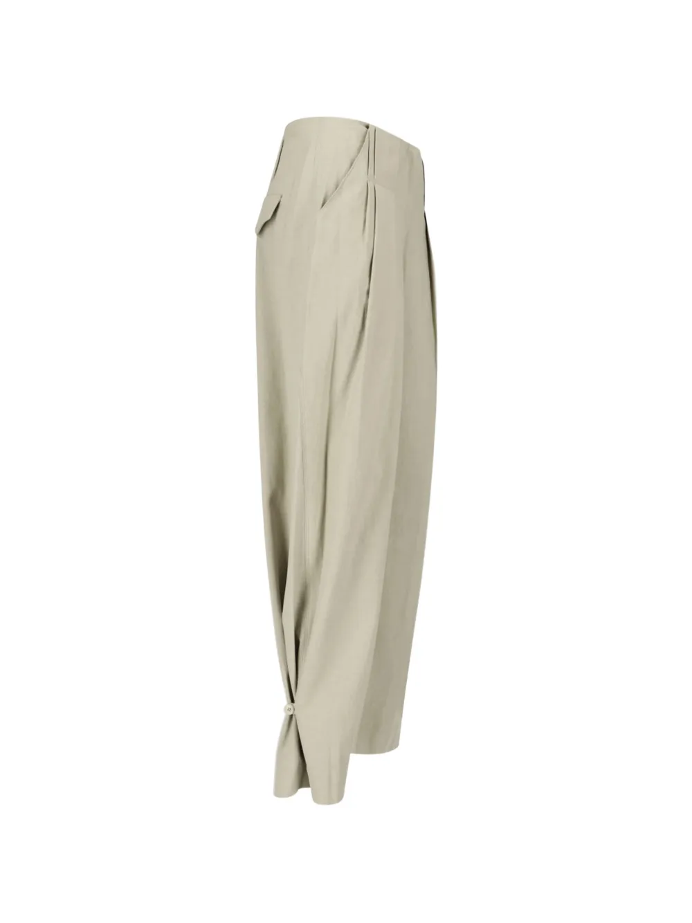 Low Classic Plooibroek met wijde pijpen Beige