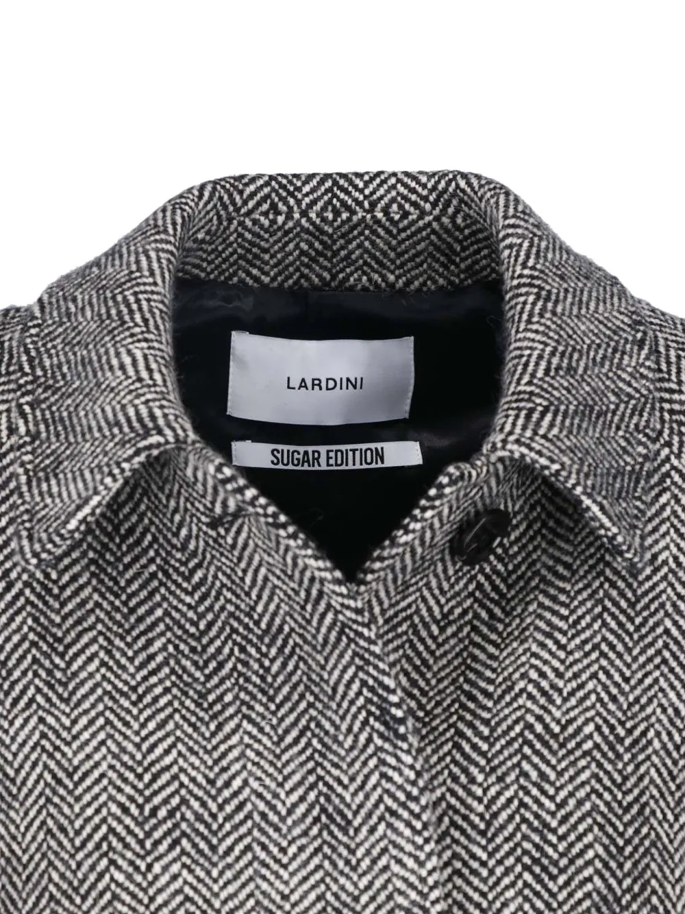 Lardini Herringbone-pattern Belted Coat in Grey, view 4