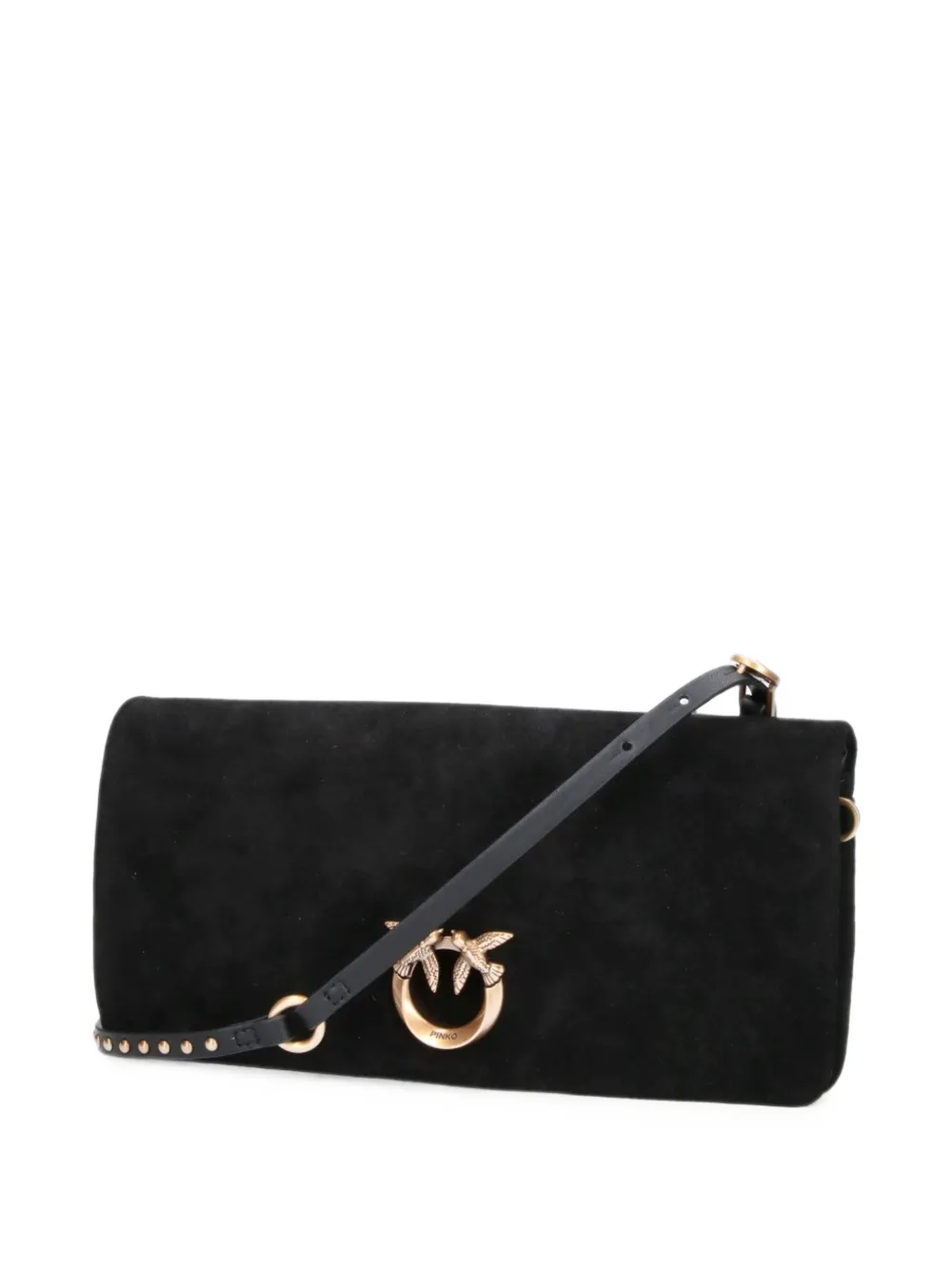 PINKO suede shoulder bag Zwart