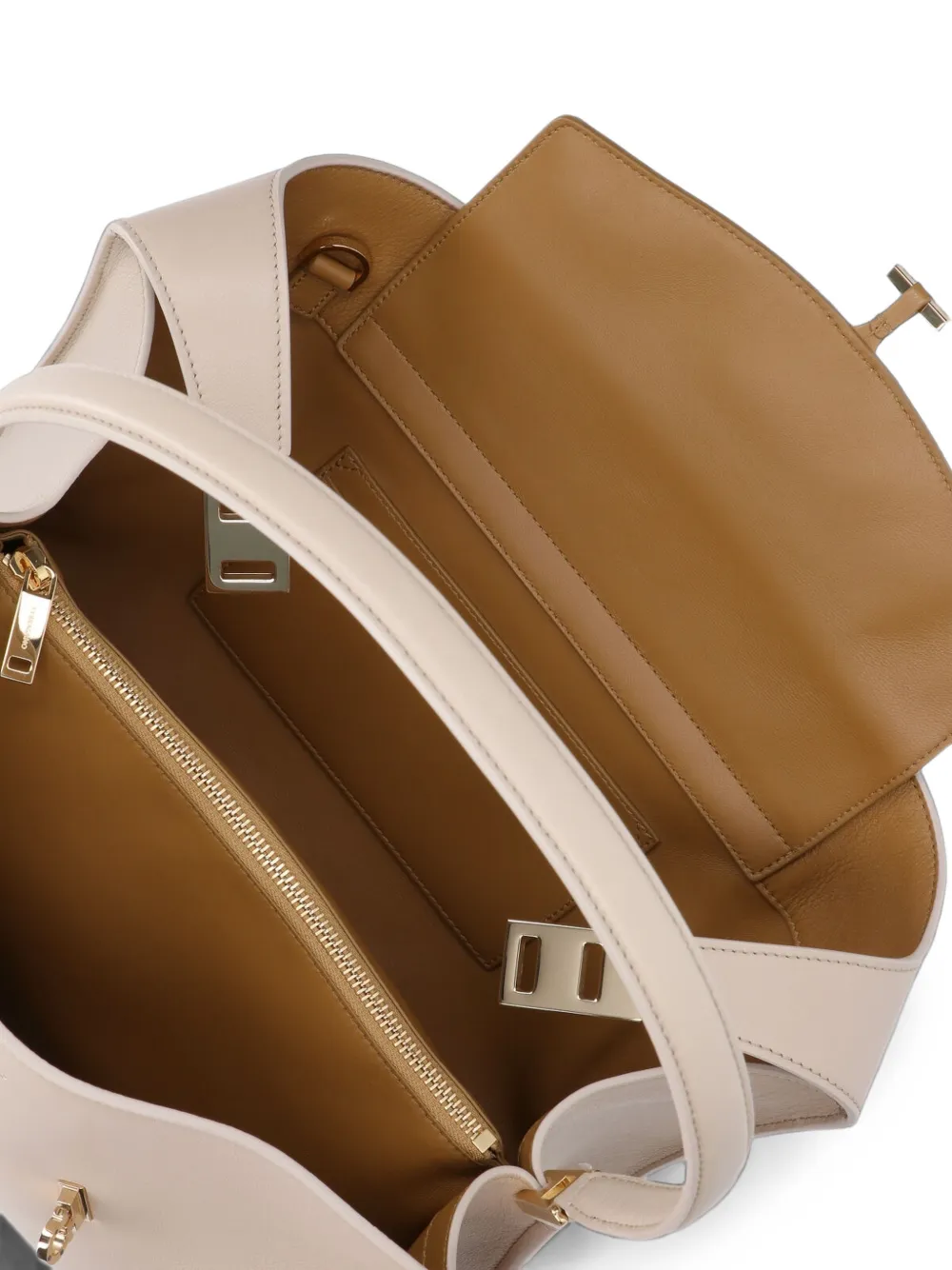 Ferragamo Hug Soft tweekleurige schoudertas (M) Beige