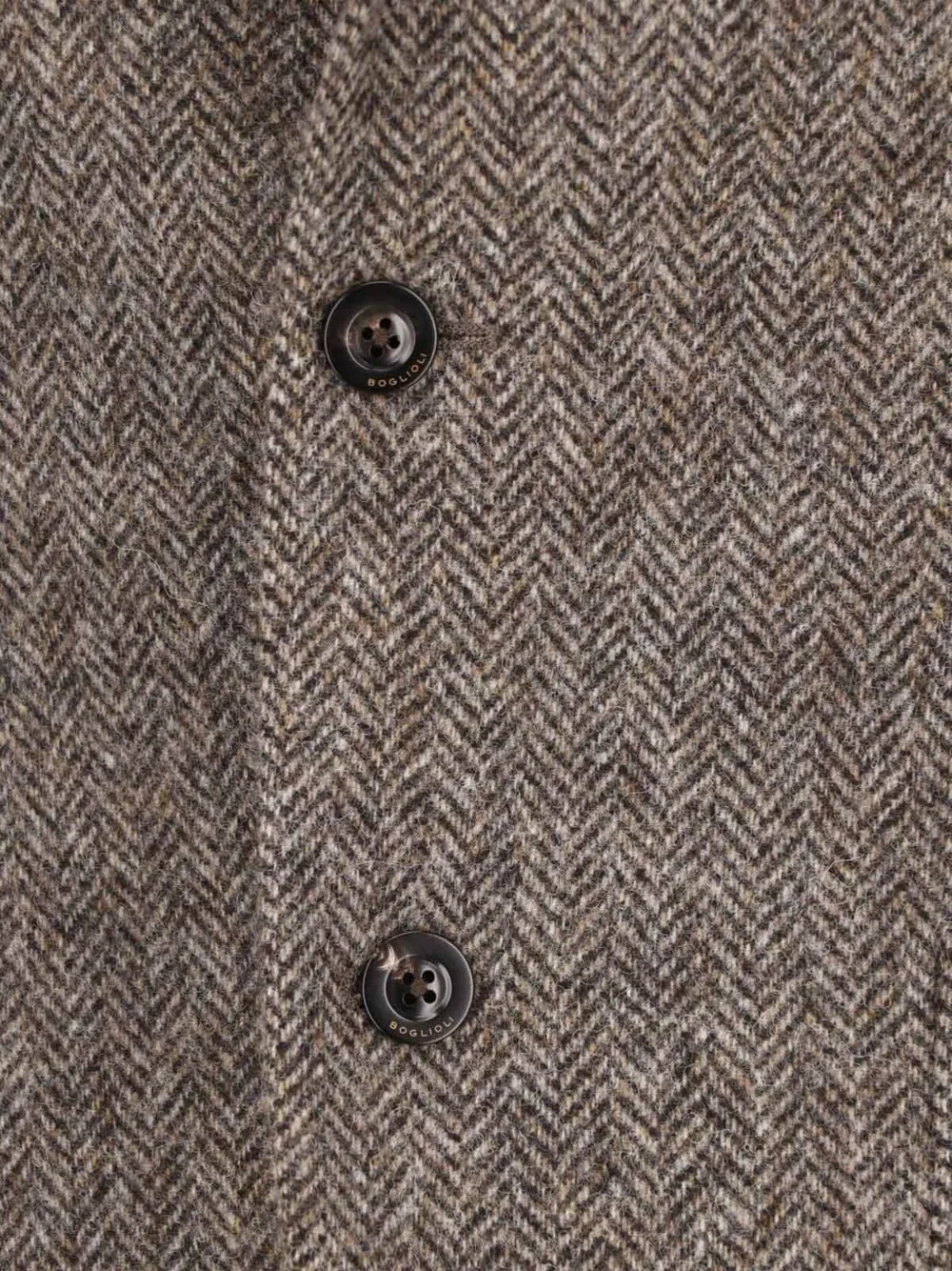 Boglioli Herringbone-pattern Wool Blazer In Brown