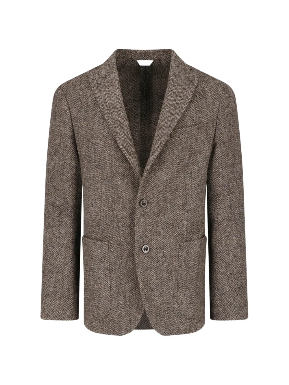 Boglioli Herringbone-pattern Wool Blazer In Brown