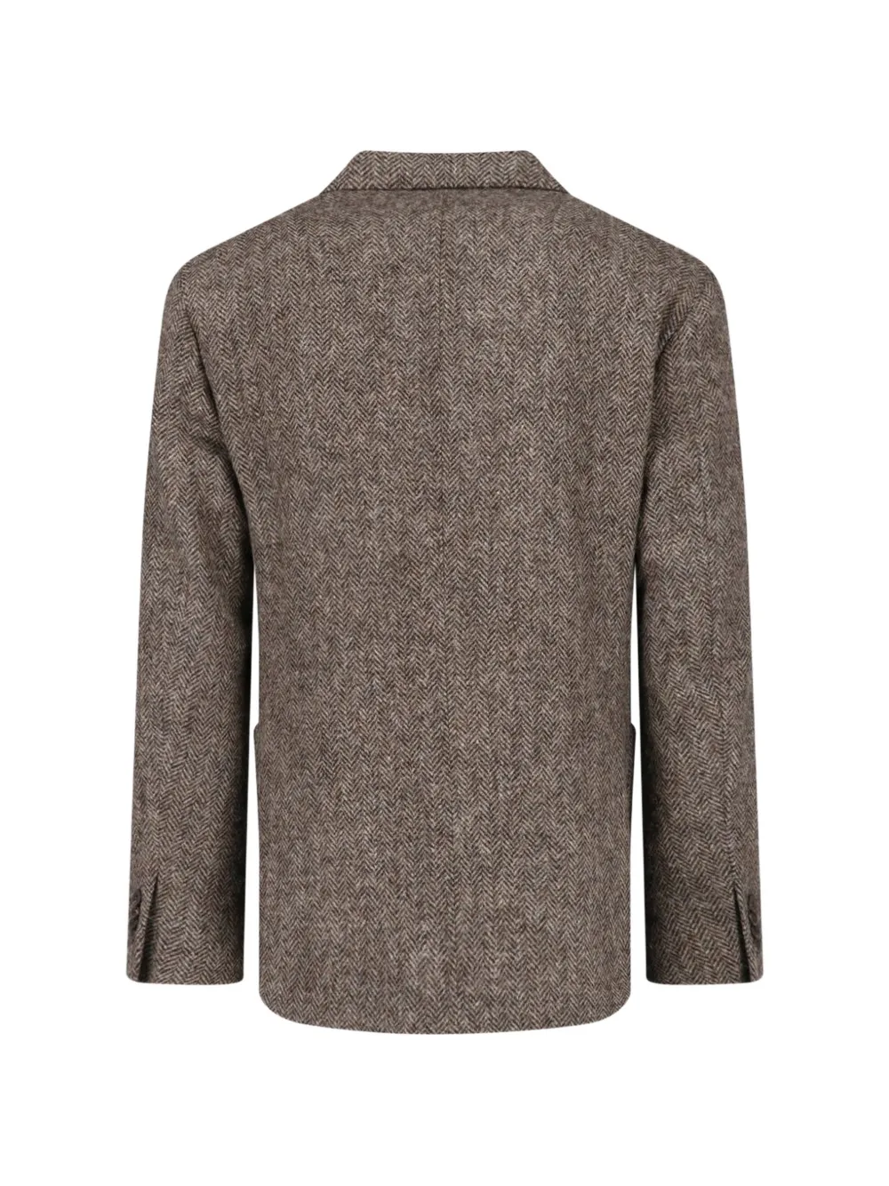 Boglioli Herringbone-pattern Wool Blazer In Brown