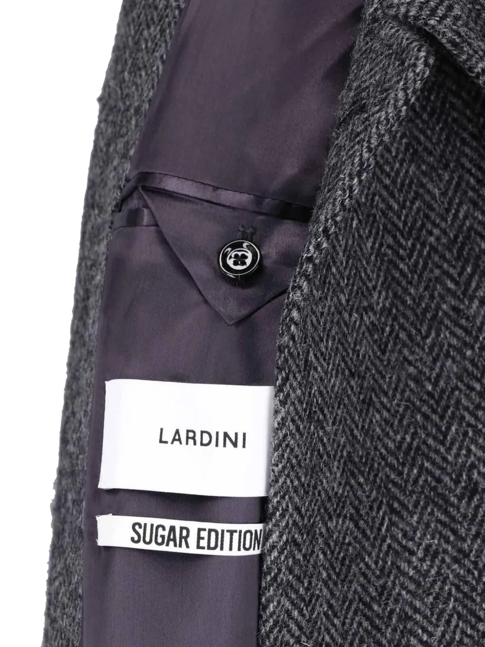 Lardini x Sugar wollen jas met visgraat-patroon Grijs