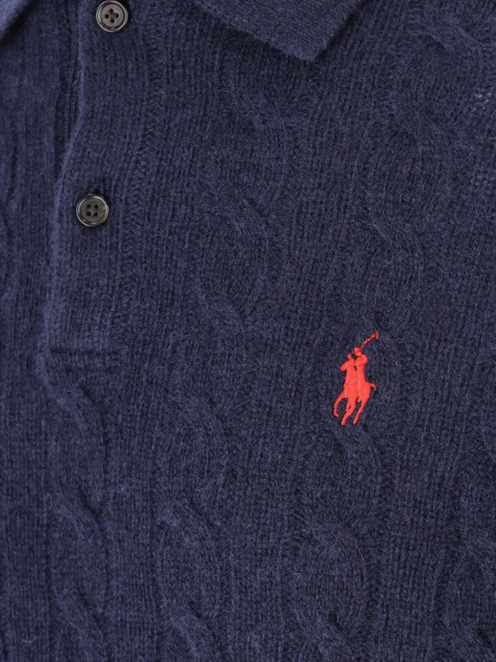 Polo Ralph Lauren cable-knit wool-cashmere jumper Blauw