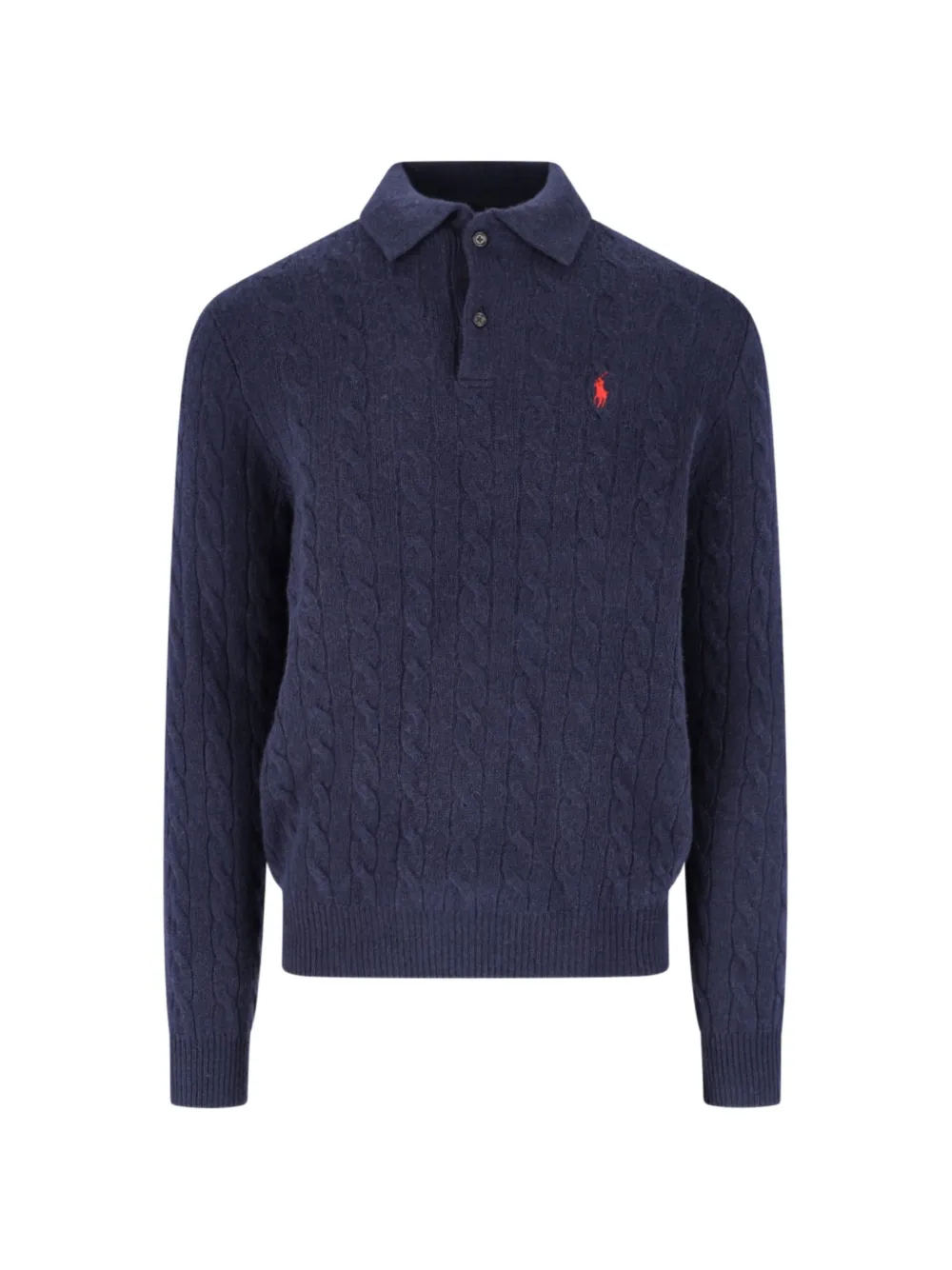 Polo Ralph Lauren cable-knit wool-cashmere jumper Blauw
