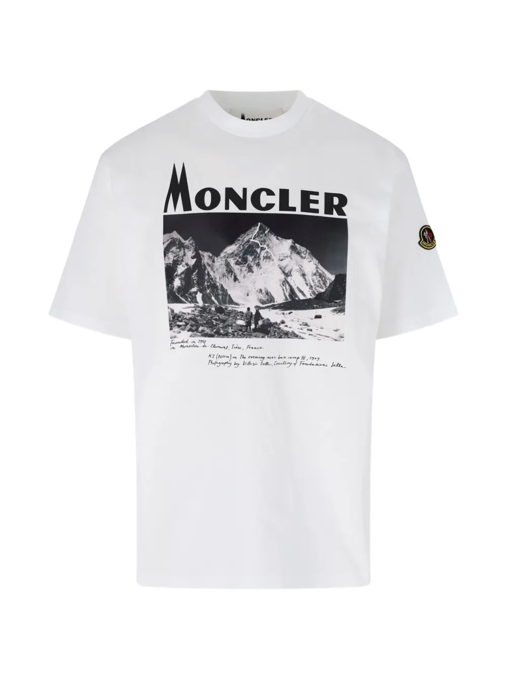 Moncler K2 print short-sleeve cotton jersey T-shirt Wit