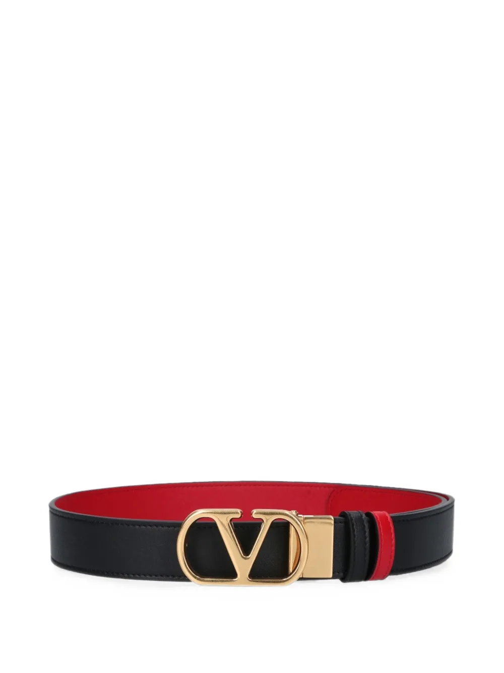 Valentino Garavani VLogo Signature reversible shiny calfskin belt - 30Mm / 1.2 In. - Nero