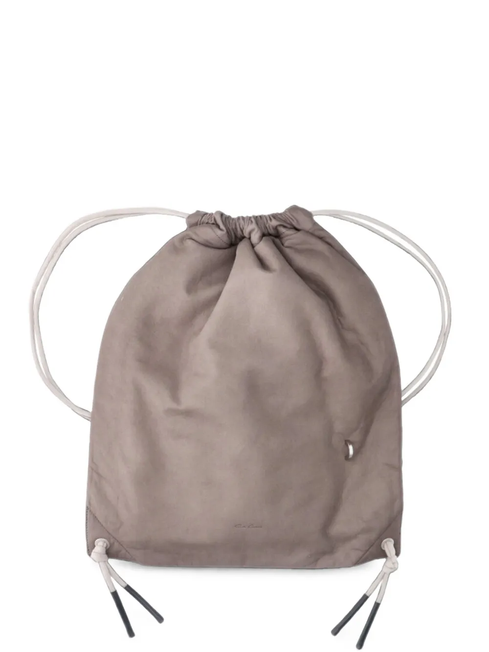 Rick Owens leather drawstring backpack - Grigio