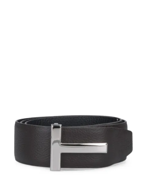 TOM FORD T-buckle grained-leather belt