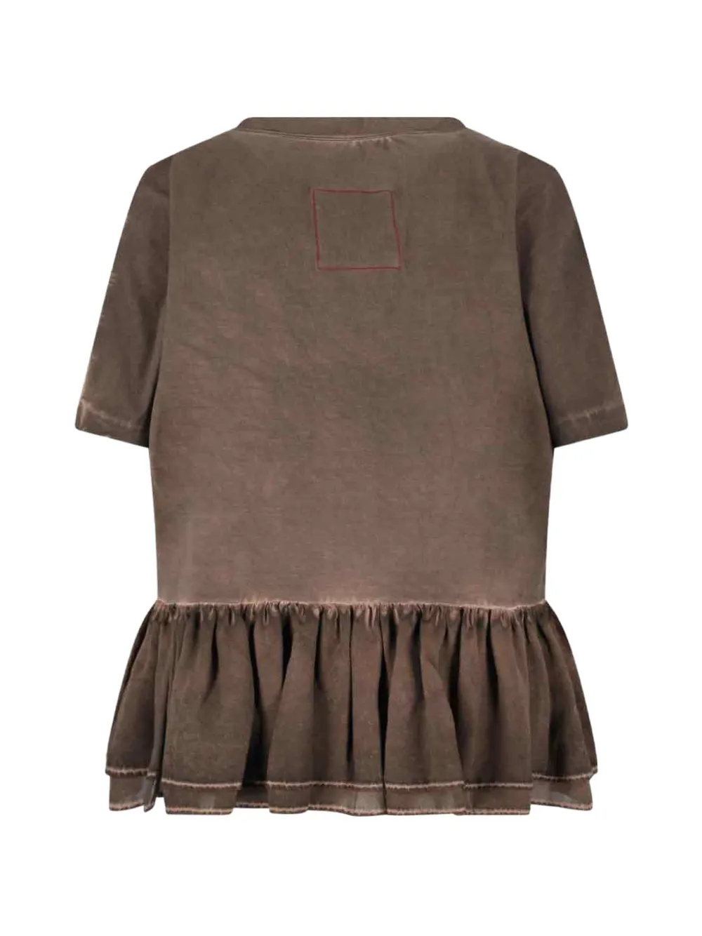Uma Wang T-shirt met ruche afwerking Bruin