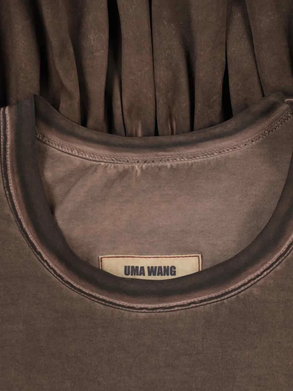 Uma Wang T-shirt met ruche afwerking Bruin