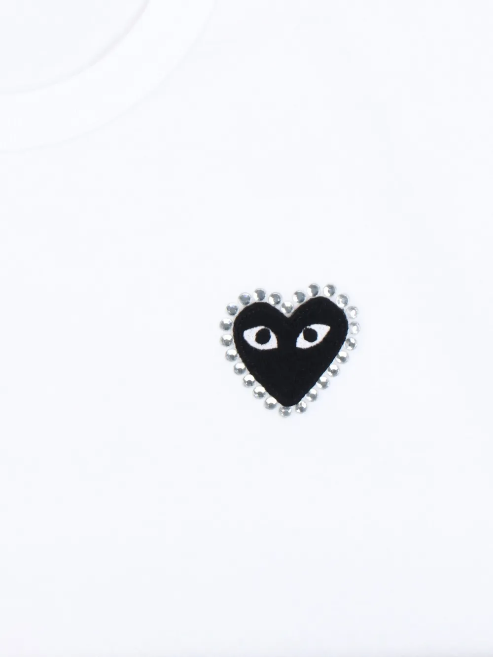 Comme Des Garçons Play crystal-embellished Heart patch T-shirt Wit