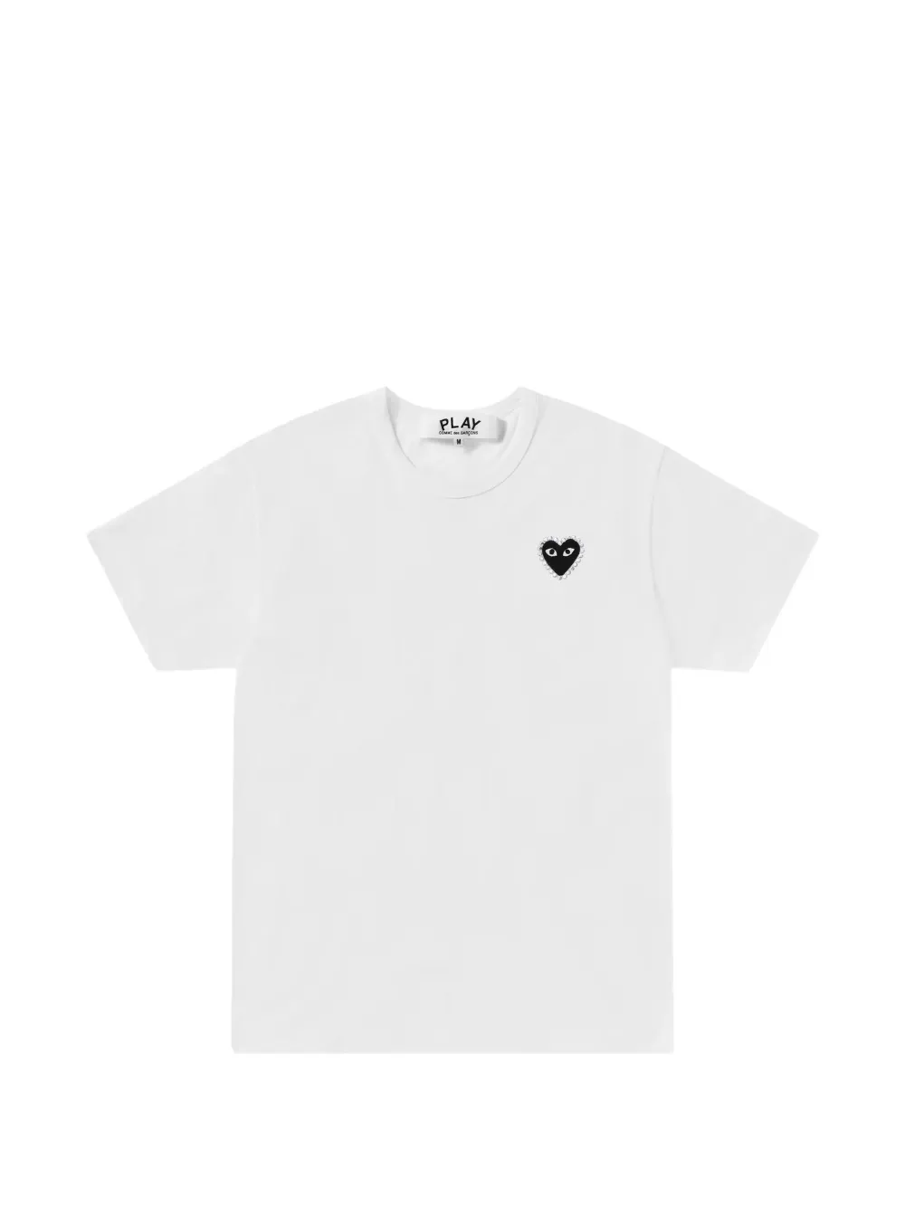 Comme Des Garçons Play crystal-embellished Heart patch T-shirt Wit