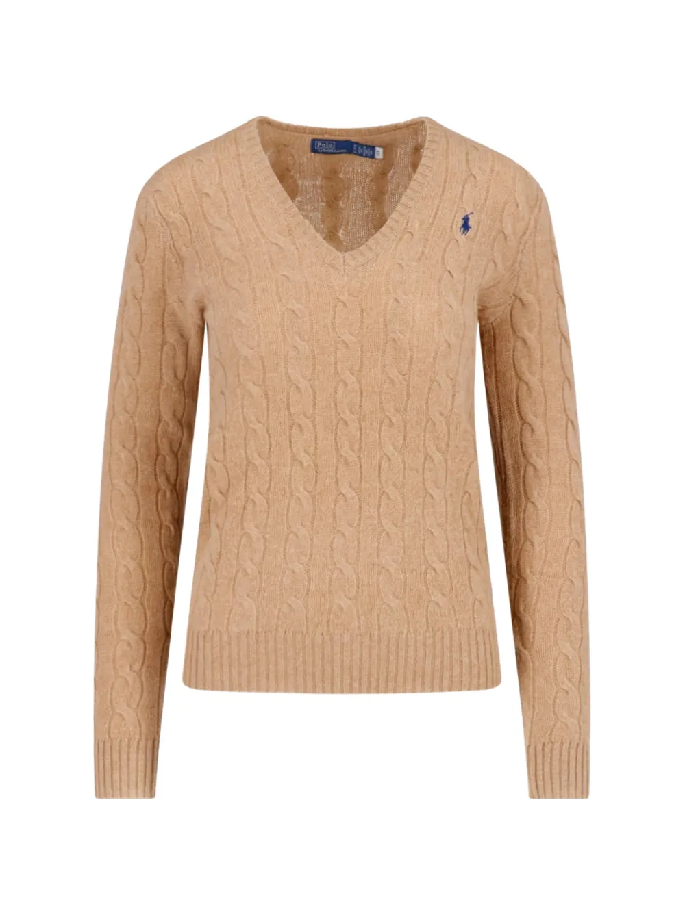 Polo Ralph Lauren cable-knit wool-cashmere V-neck jumper - Toni neutri