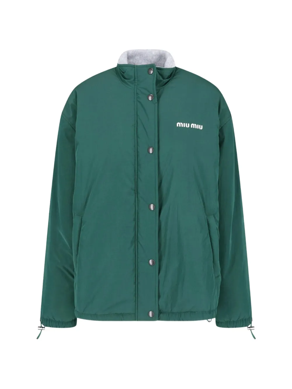 Miu pongé and fleece jacket Groen