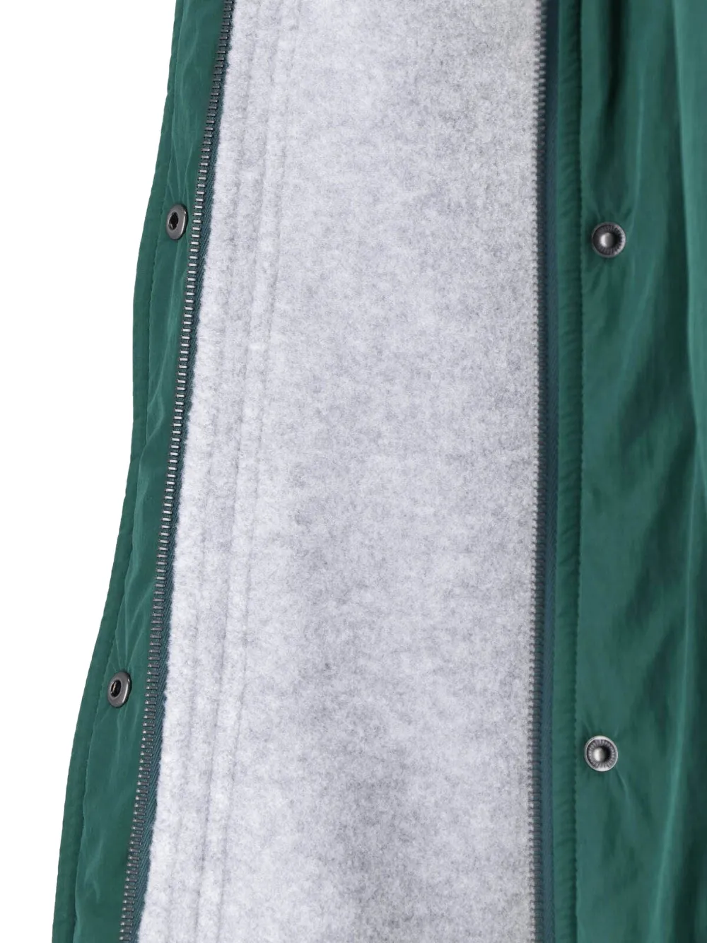 Miu pongé and fleece jacket Groen
