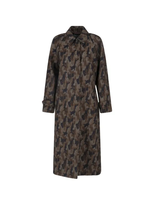 Lardini Camouflage-print Coat in Brown
