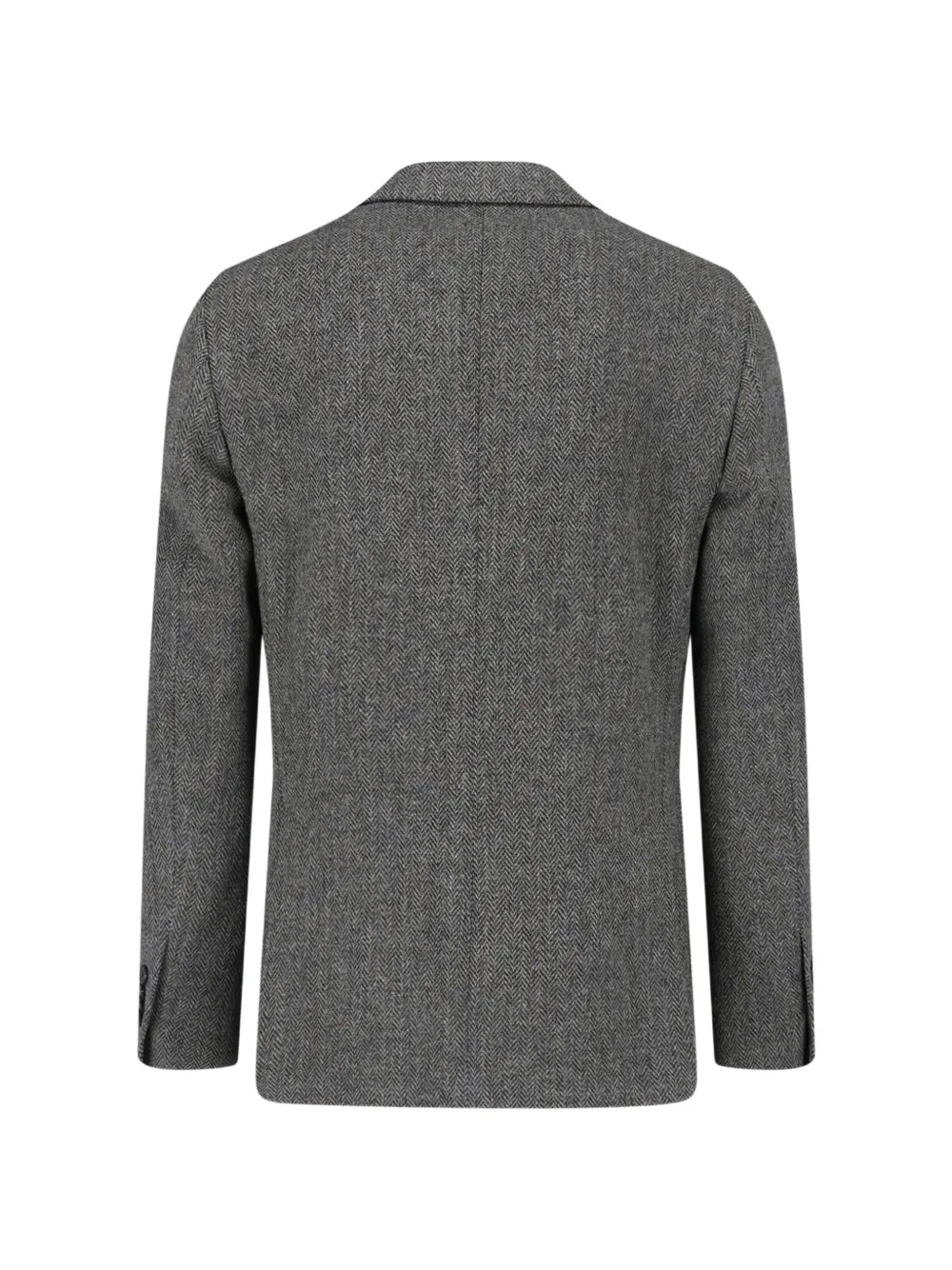 Lardini x Sugar gebreid jack met gekerfde revers en visgraat-patroon Grijs