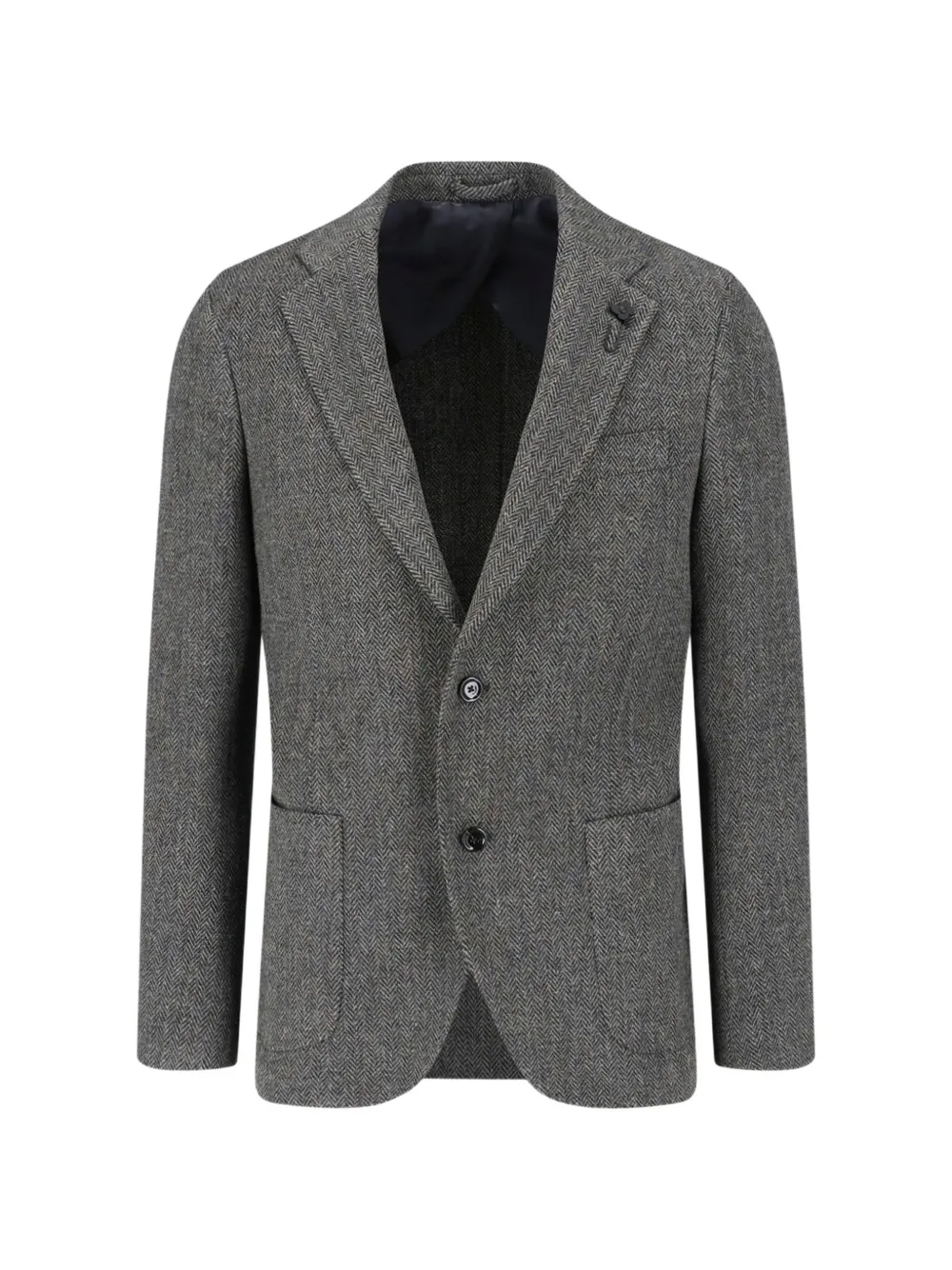 Lardini x Sugar herringbone-knit notch-lapel jacket