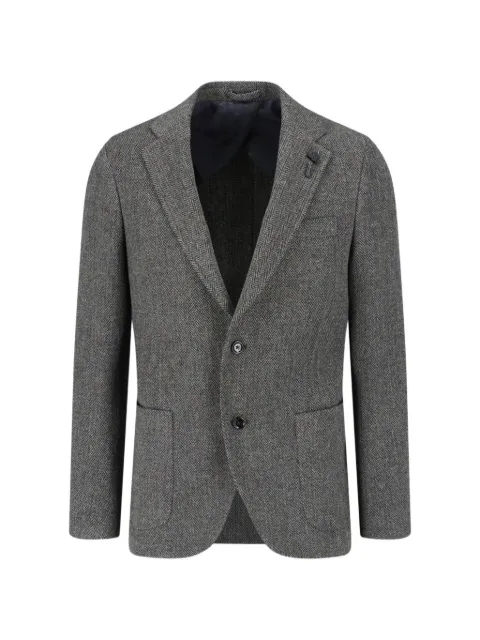 Lardini x Sugar herringbone-knit notch-lapel jacket