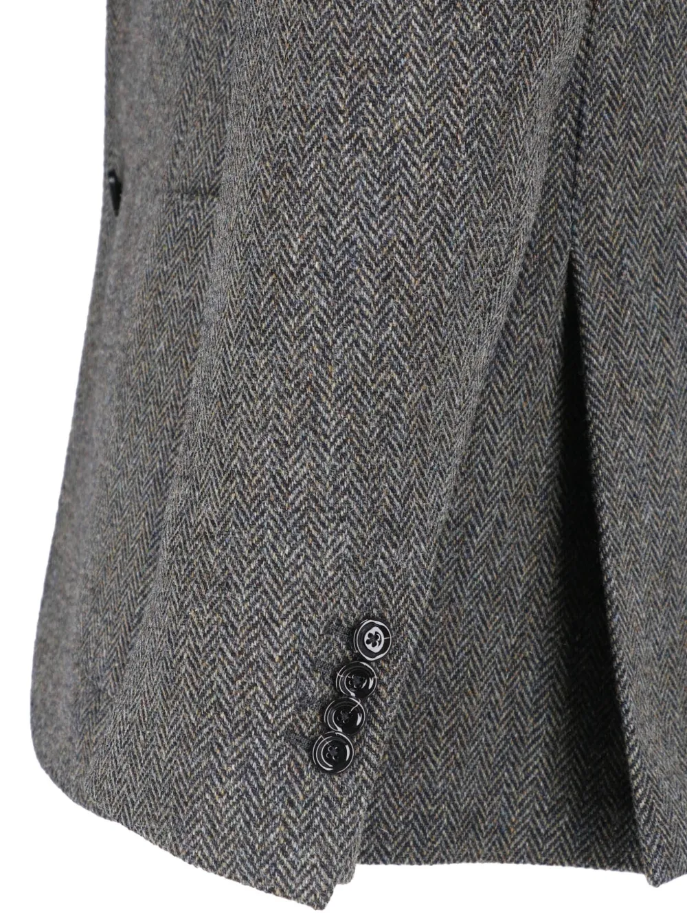 Lardini x Sugar gebreid jack met gekerfde revers en visgraat-patroon Grijs