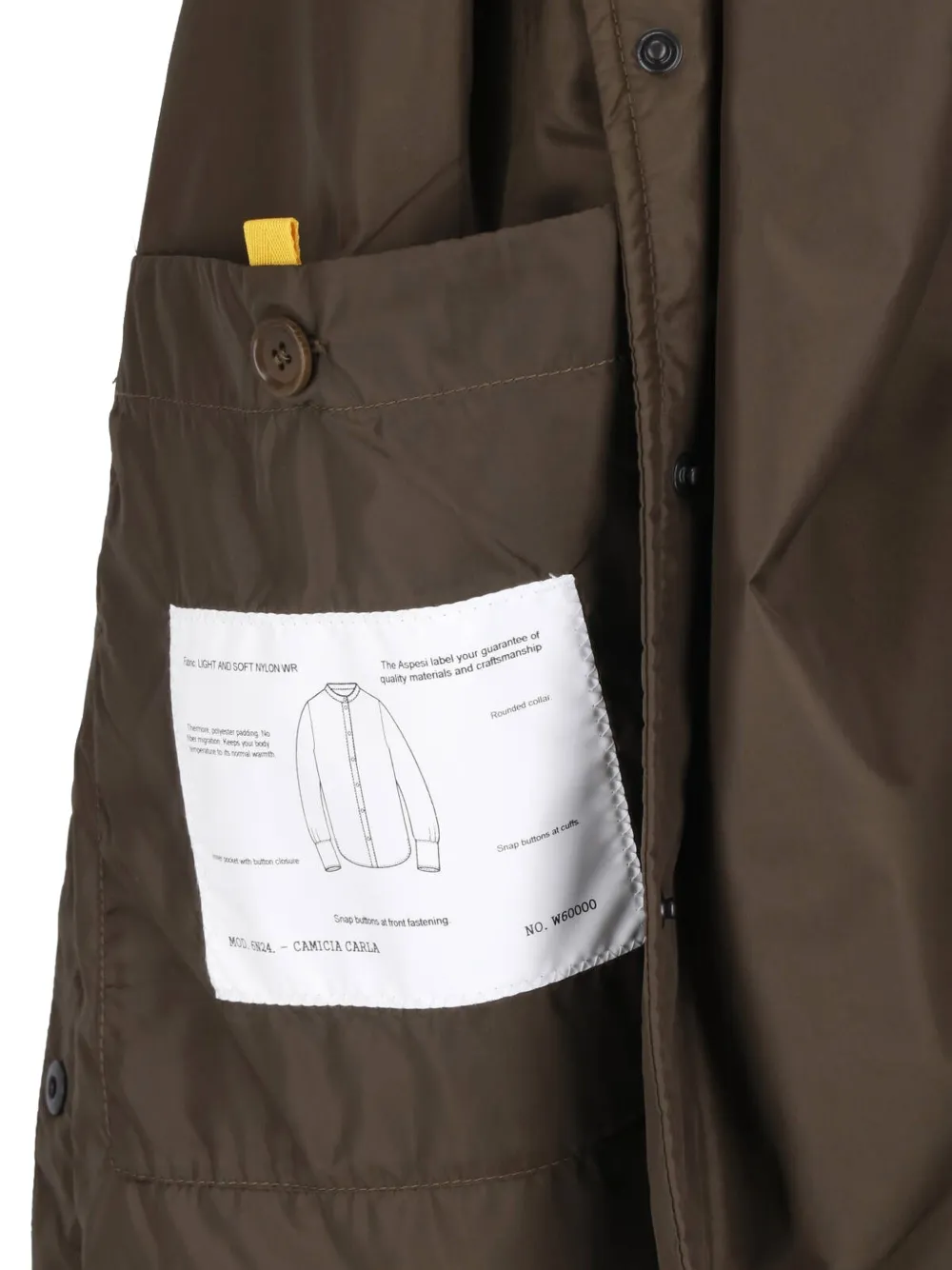 ASPESI Glue blouse met bandkraag Bruin