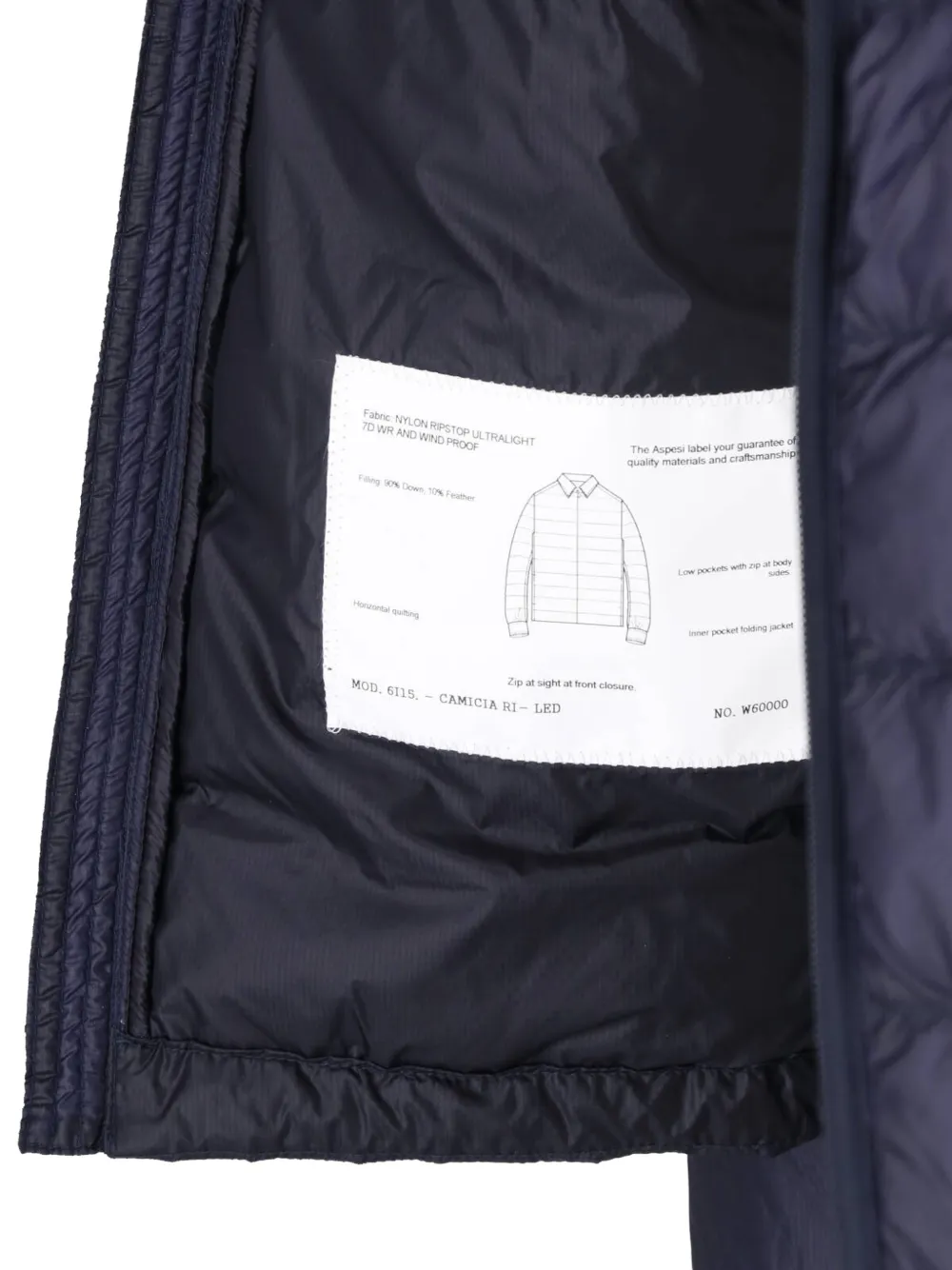 ASPESI Ripstop gewatteerd jack Blauw