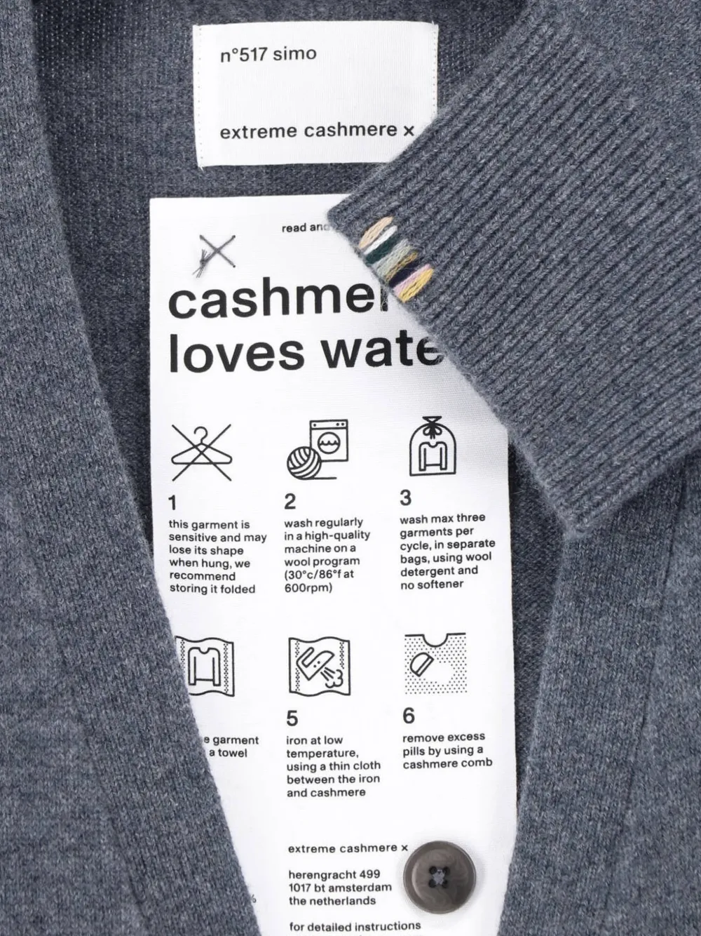 extreme cashmere Simo V-neck cardigan Grijs